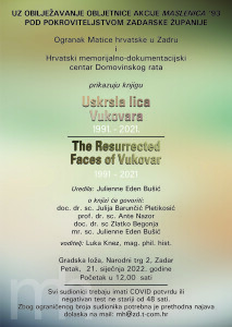 Plakat -Uskrsla lica Vukovara, J. E. Bušić