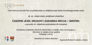 Dani hrvatskoga jezika, predavanje, poz.